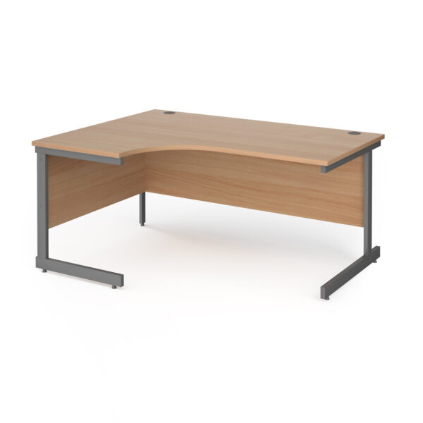 Contract 25 Left Hand Ergonomic Desk Graphite Cantilever Leg - Image 2