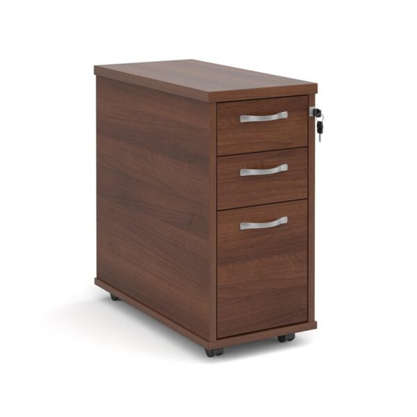 Tall Slimline Mobile 3 Drawer Pedestal With Silver Handles - Maestro 25, Vivo & TR10 - Image 4