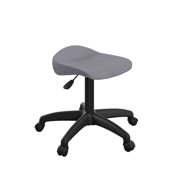 [T32 C BK] Titan Swivel Junior Stool with Plastic Base and Castors Size 5 6 (With Castors Charcoal Black)