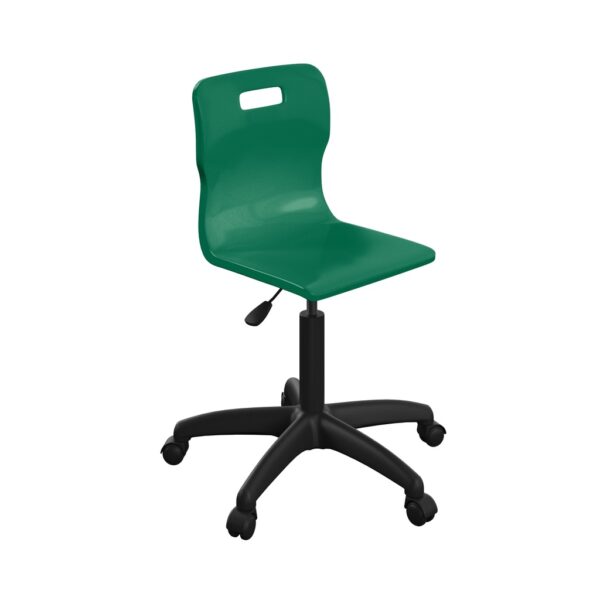 [T35 GN BK] Titan Swivel Senior Chair (With Castors Green Black)