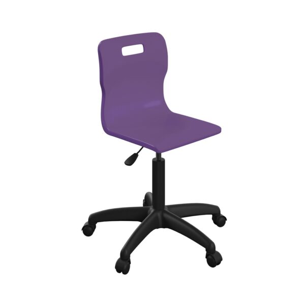 [T35 P BK] Titan Swivel Senior Chair (With Castors Purple Black)